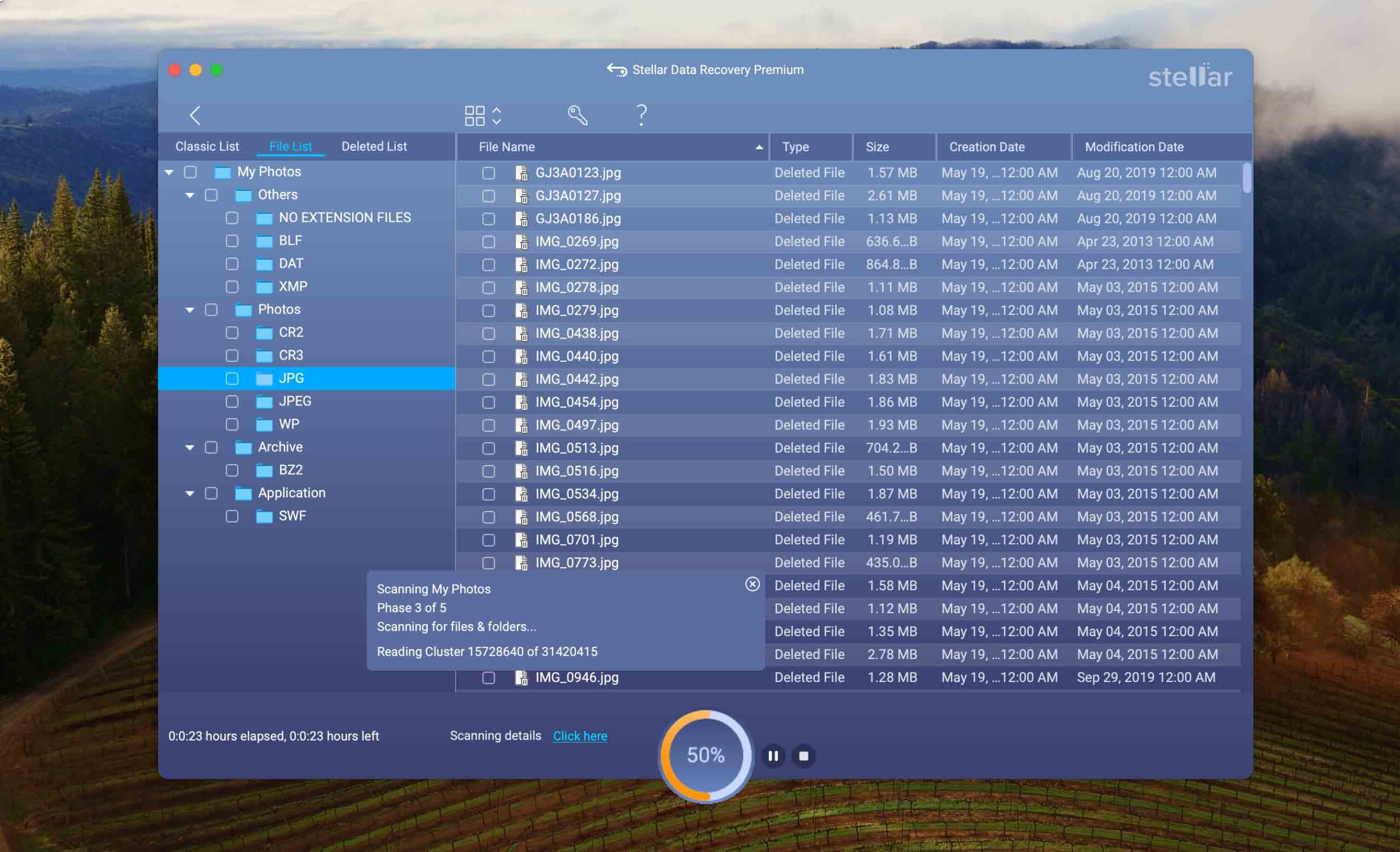 stellar data recovery scan process