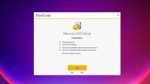 recuva setup options