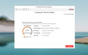 stellar data recovery scanning process