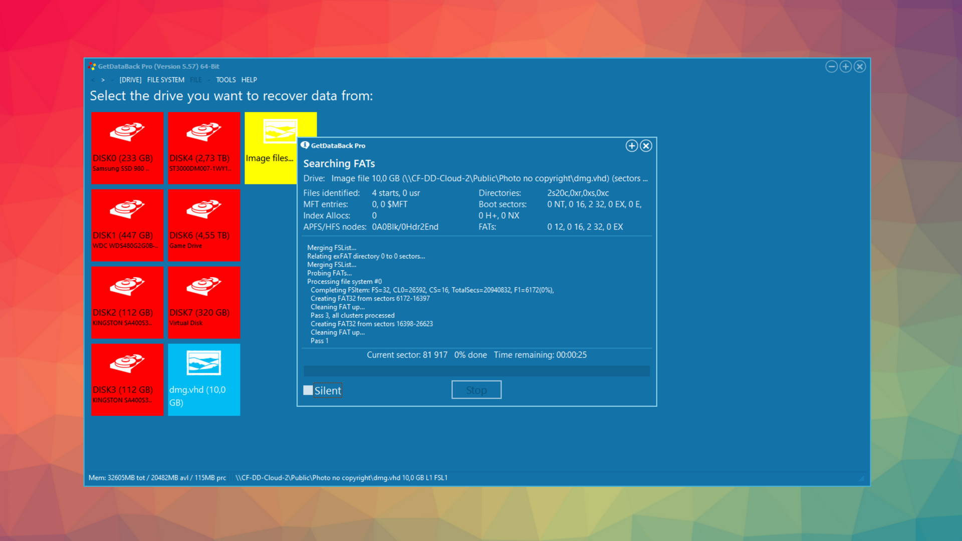 getdataback pro select drive to scan