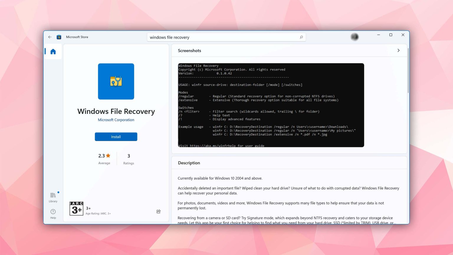 Windows File Recovery Review - Internal Project Made Public (2026)