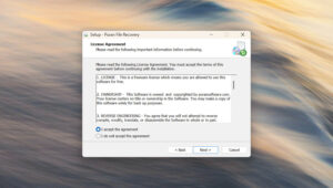 License agreement during Puran File Recovery installation